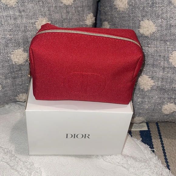 NEW DIOR BEAUTE TROUSSE POUCH W/BOX RED - Picture 2 of 5